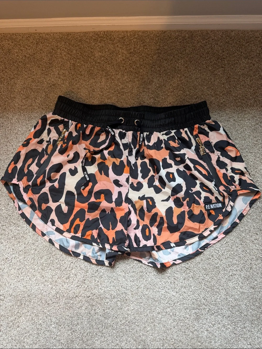 P.E NATION Leopard-Print Running Shorts